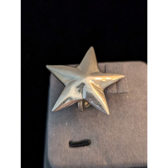 Vintage 925 Sterling Silver Mexico Screw On Star Earrings - Picture 3 of 8